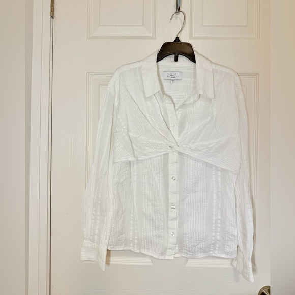 L'Academie REVOLVE brand The Coline Top White Button-Down Shirt- EUC- size S - Picture 5 of 9